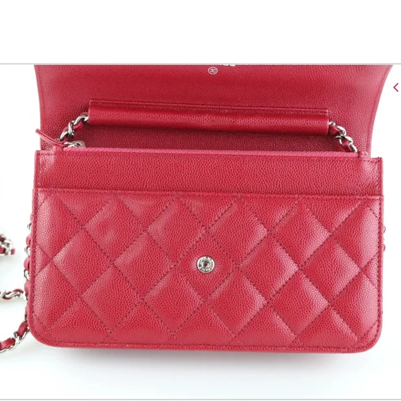 Chanel Caviar Wallet On Chain Red - Picture 7 of 7